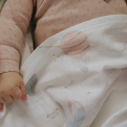Printed Swaddle - Sky Pink