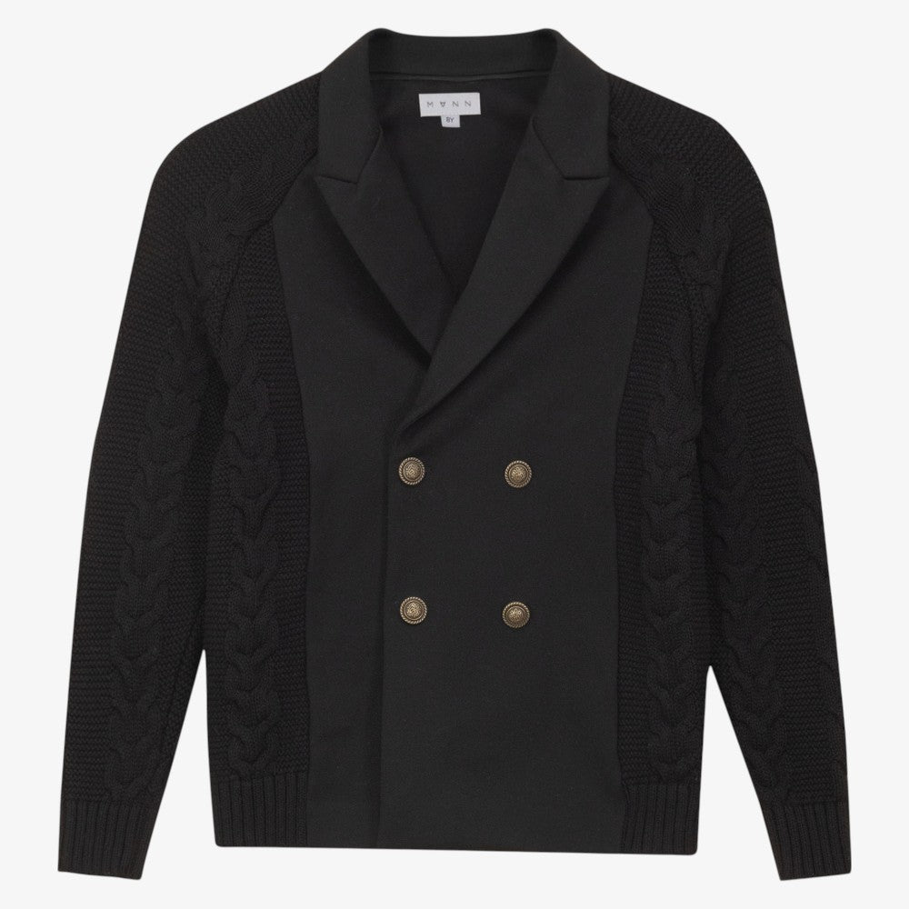 Knit Cable Blazer - Black