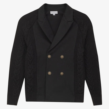 Knit Cable Blazer - Black