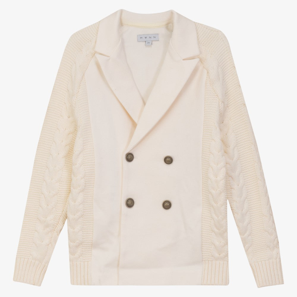 Knit Cable Blazer - Cream