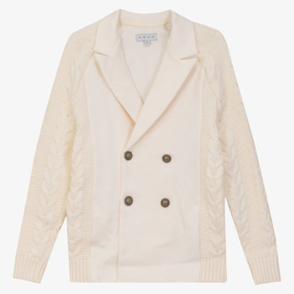 Knit Cable Blazer - Cream