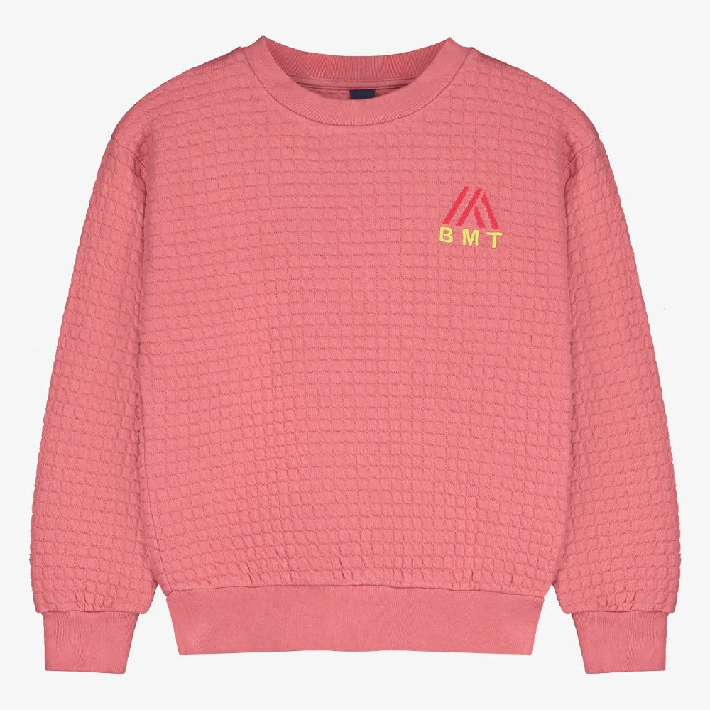 Quilted Embroidered Sweatshirt - Dusty Pink