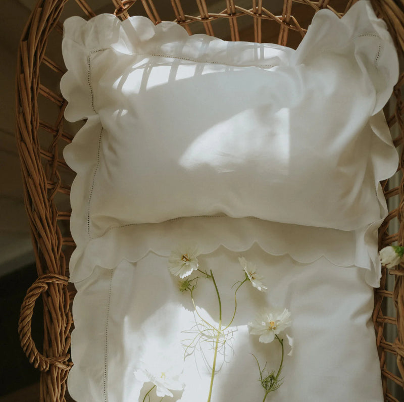 Toddler Pillowcase - Scallop White