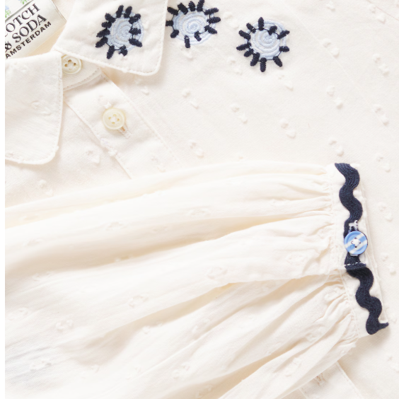 Embroidered Shirt - Soft Ice