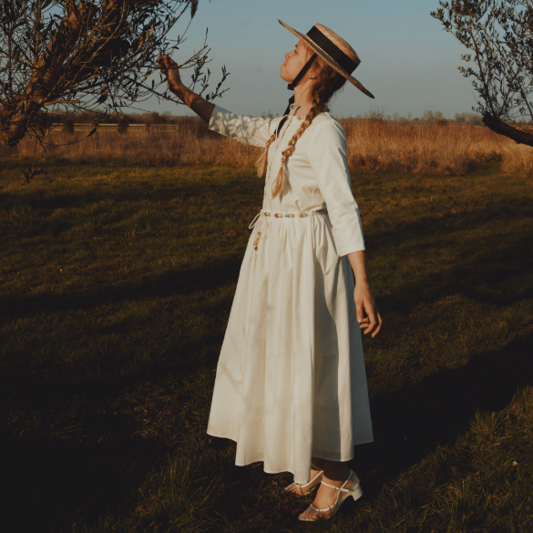 Beaded Blouse And Skirt - White