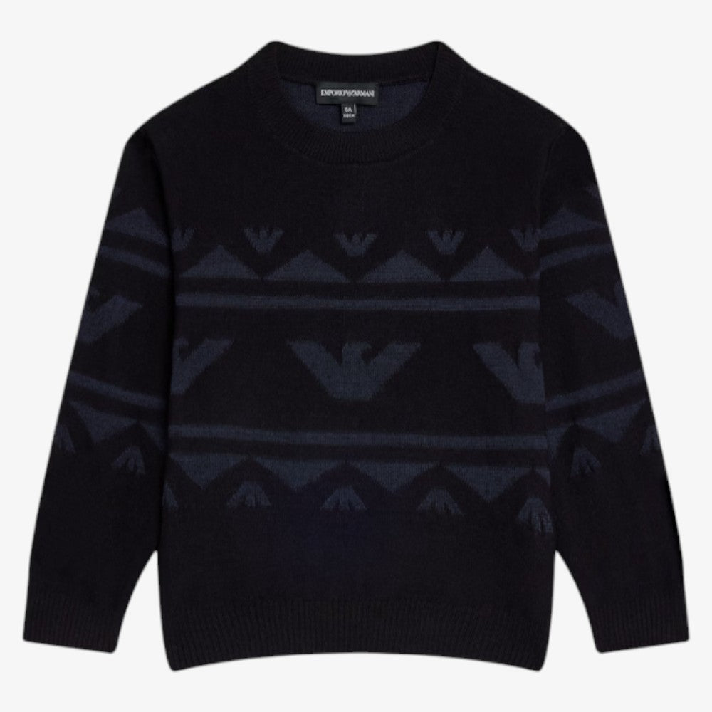 Eagle Pattern Sweater - Navy