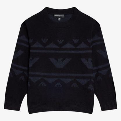 Eagle Pattern Sweater - Navy