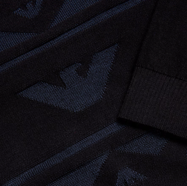 Eagle Pattern Sweater - Navy