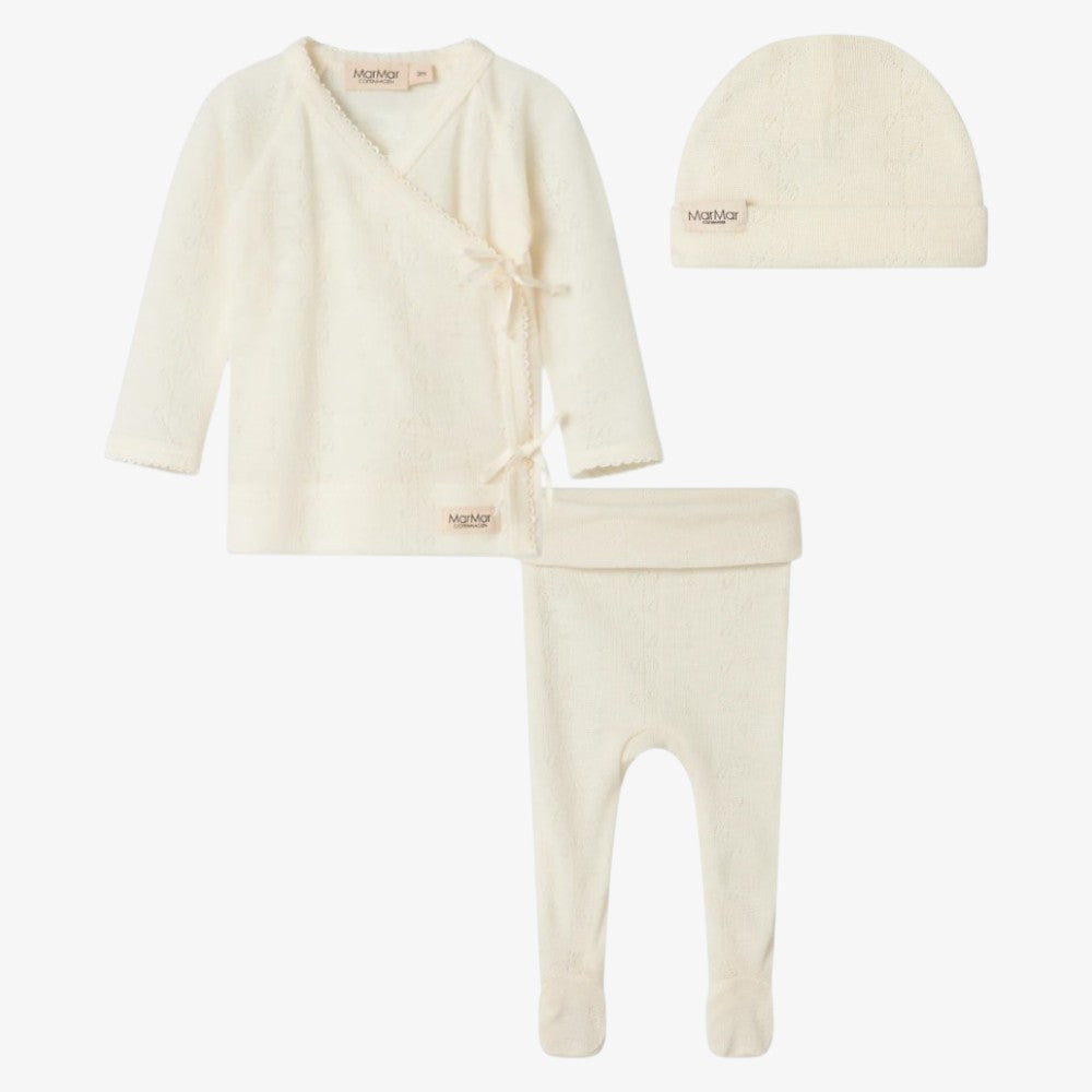 Tut Wrap Pointelle 3 Piece Set - Natural