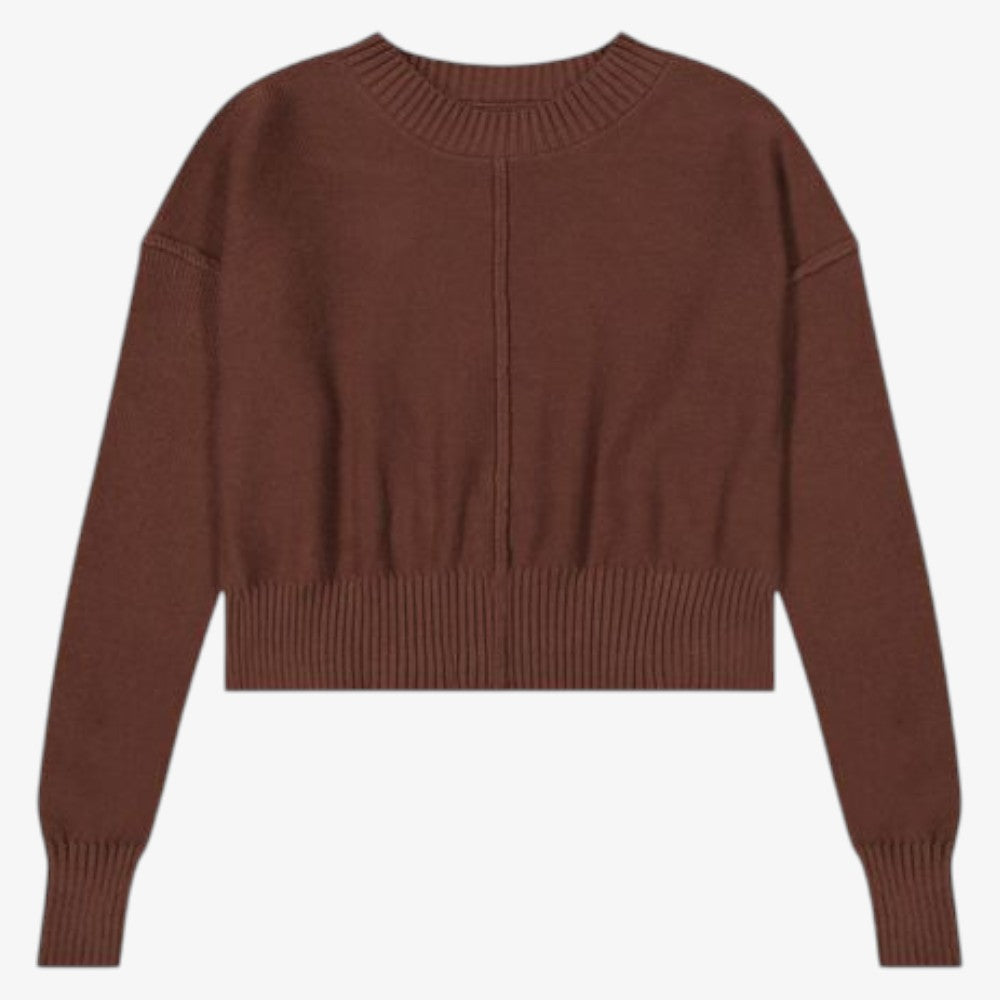 Knit Seamed Sweater - Brown