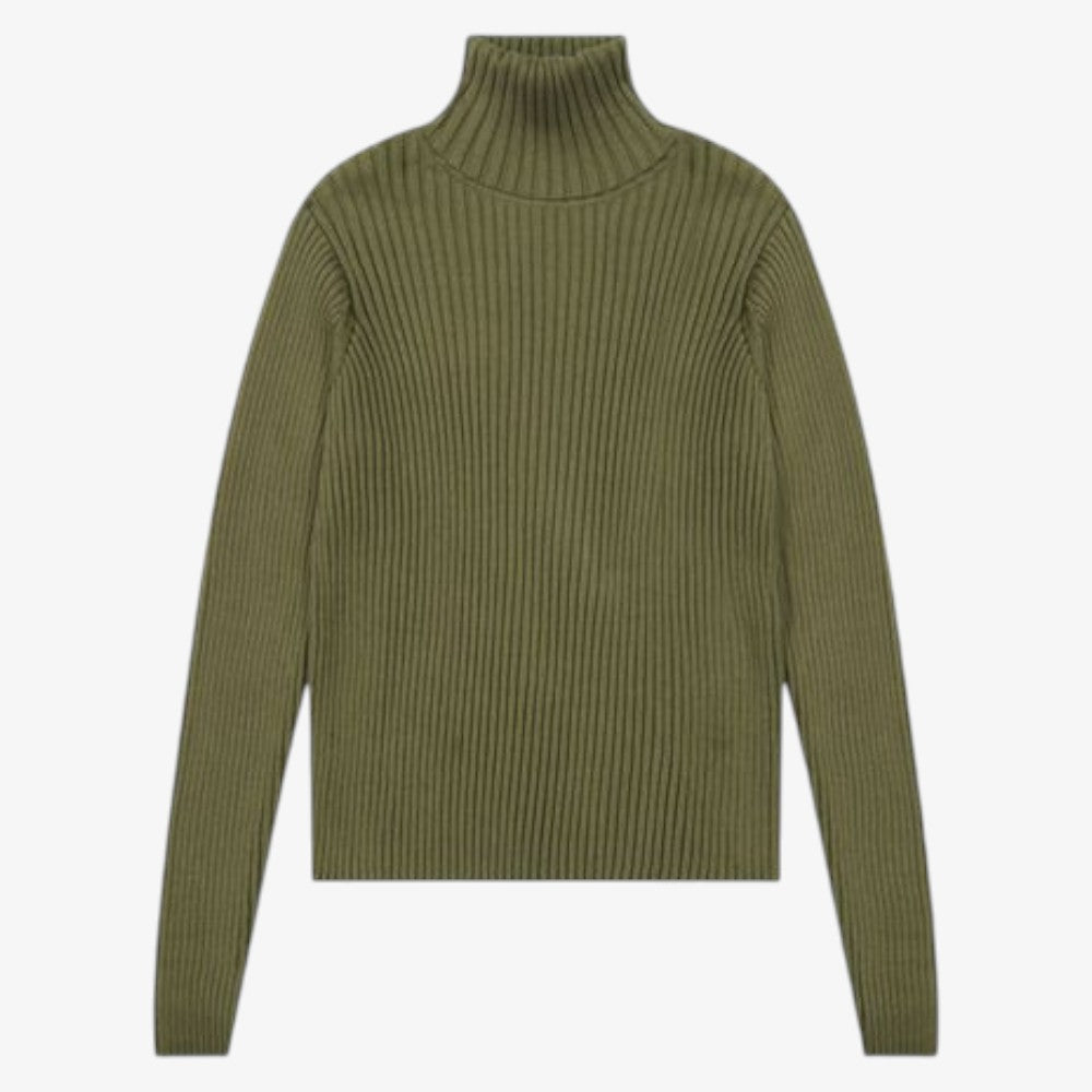 Rib Knit Turtleneck - Green