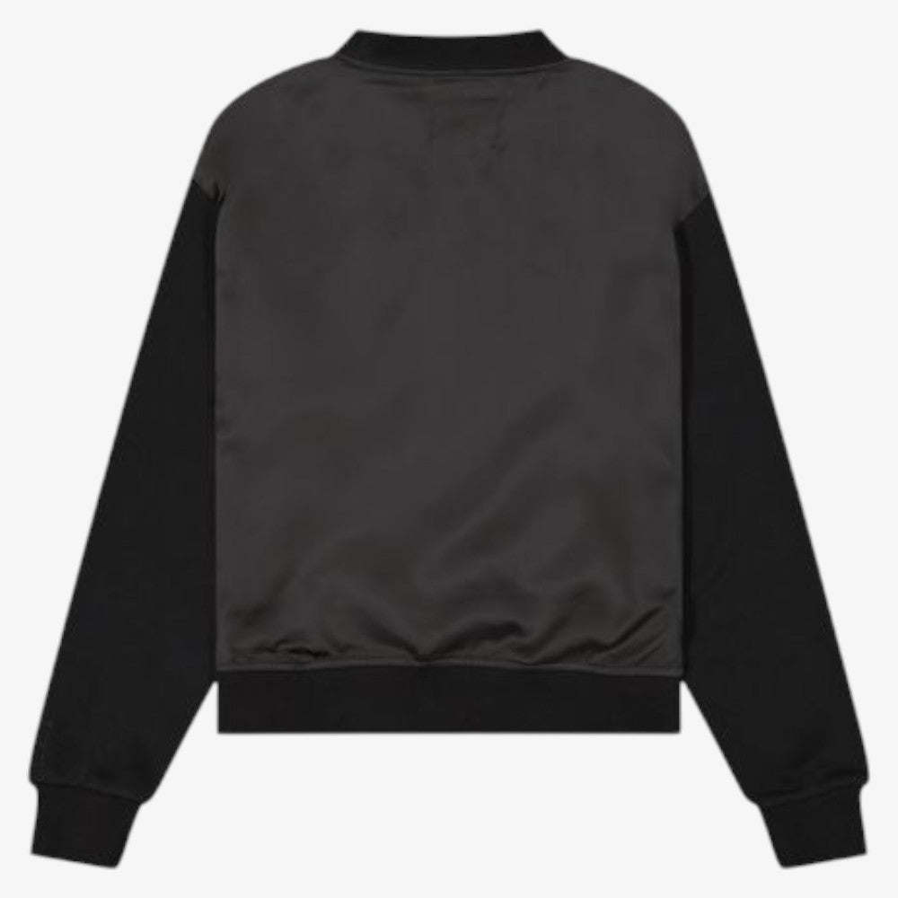 Knit Front And Silk Back Top - Black