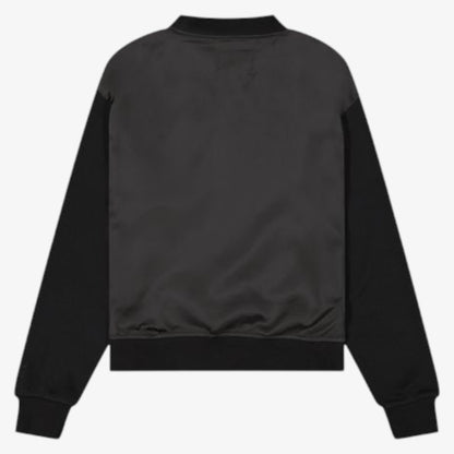 Knit Front And Silk Back Top - Black
