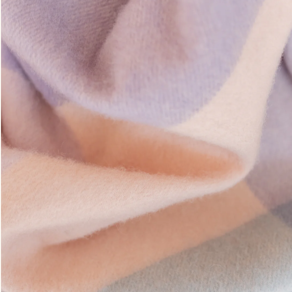 Lambswool Blanket - Lilac Block Check