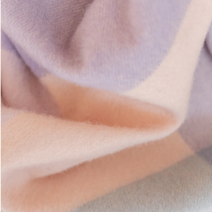 Lambswool Blanket - Lilac Block Check