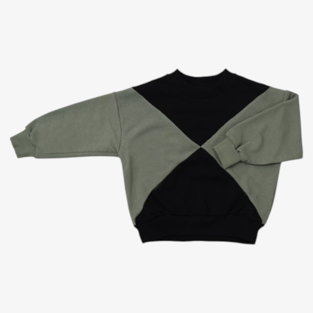 Panel Sweatshirt - Black &amp; Olive