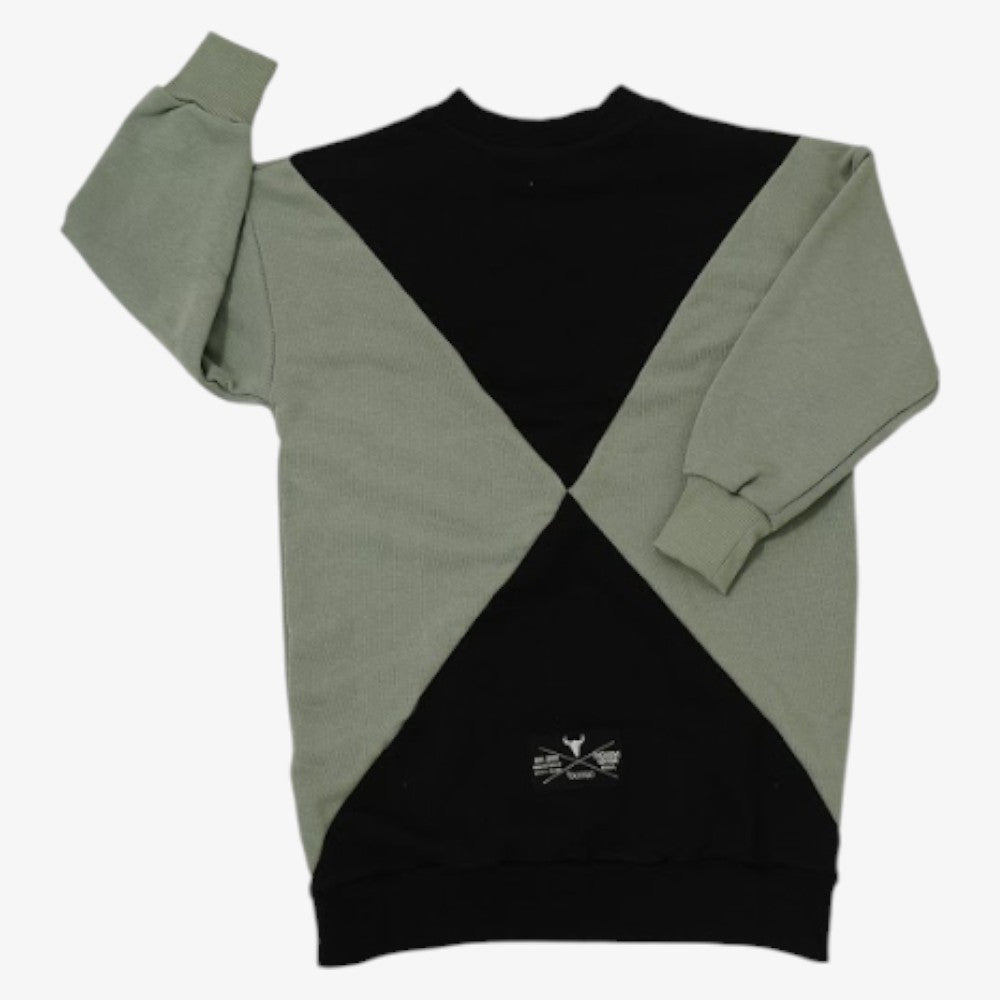 Panel Sweatdress - Black &amp; Olive