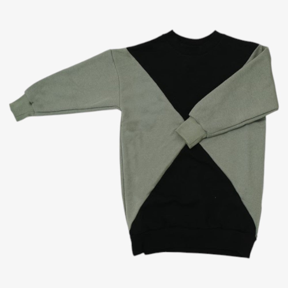 Panel Sweatdress - Black &amp; Olive