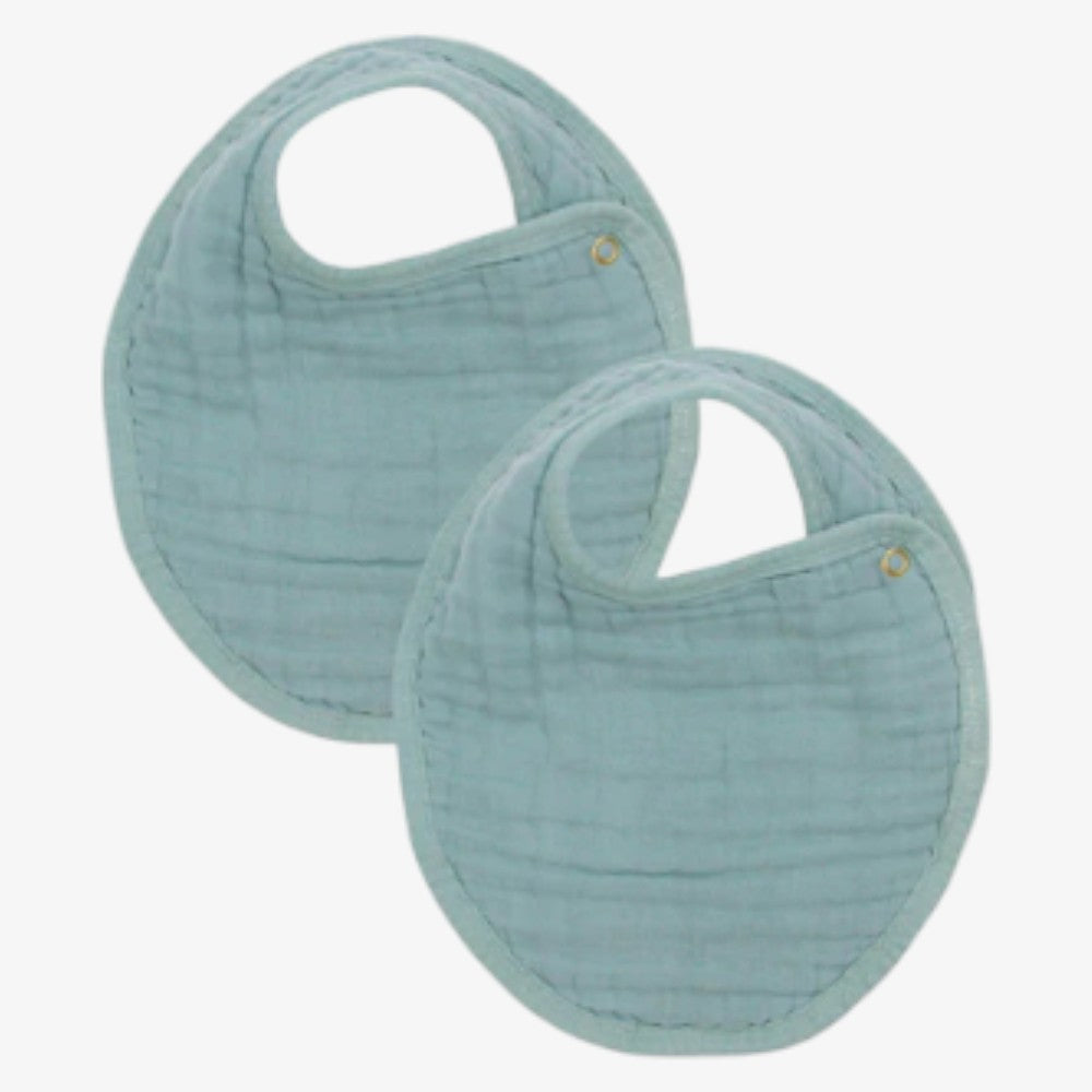 Muslin Bib 2 Pack - Steel