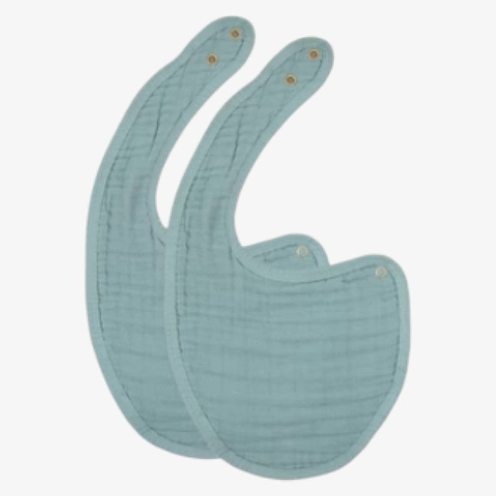 Muslin Bib 2 Pack - Steel