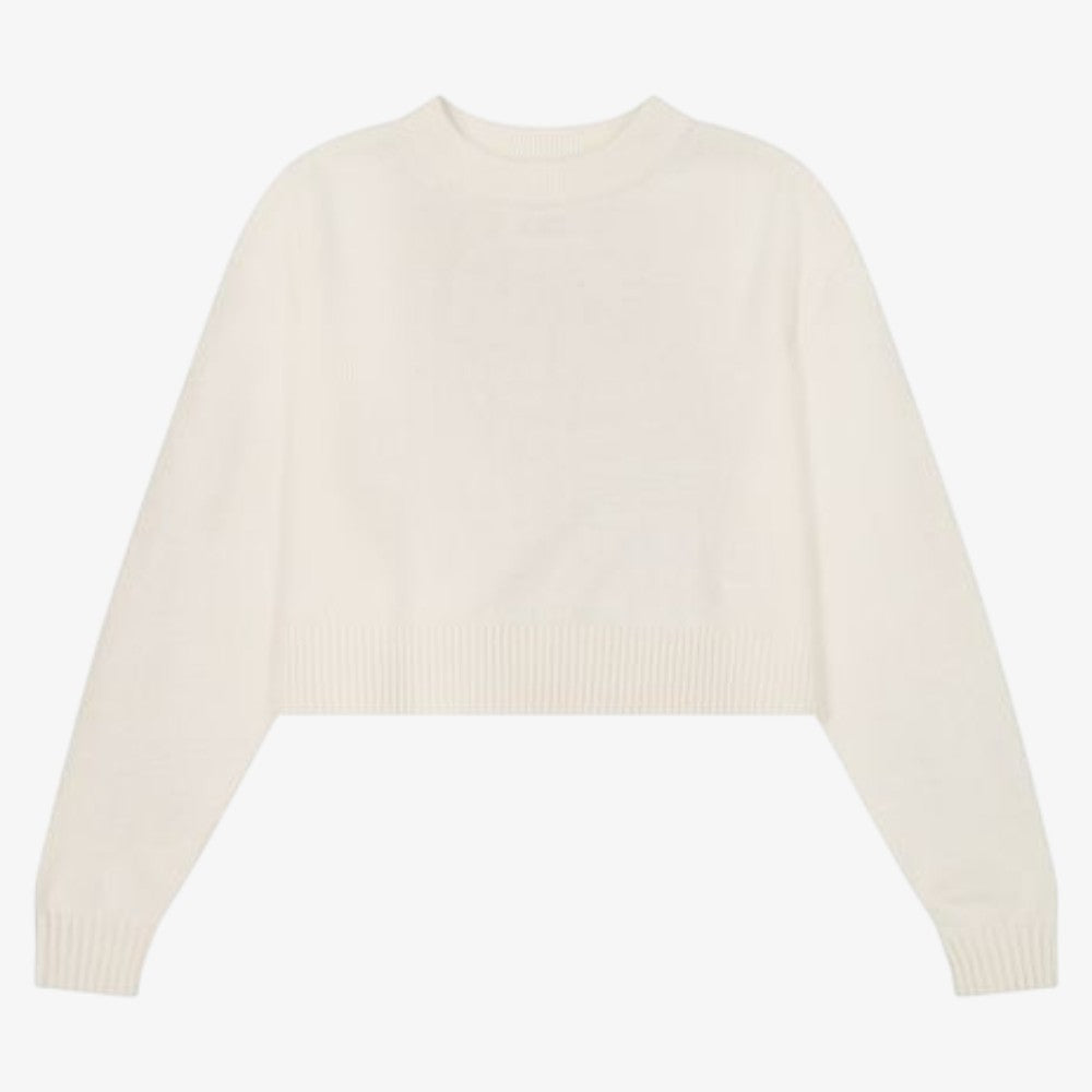 Knit Cropped Sweater - Ivory