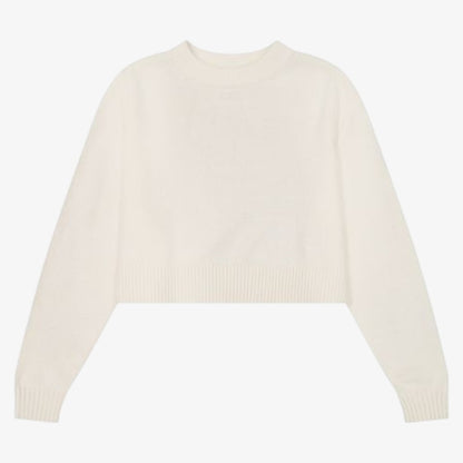 Knit Cropped Sweater - Ivory