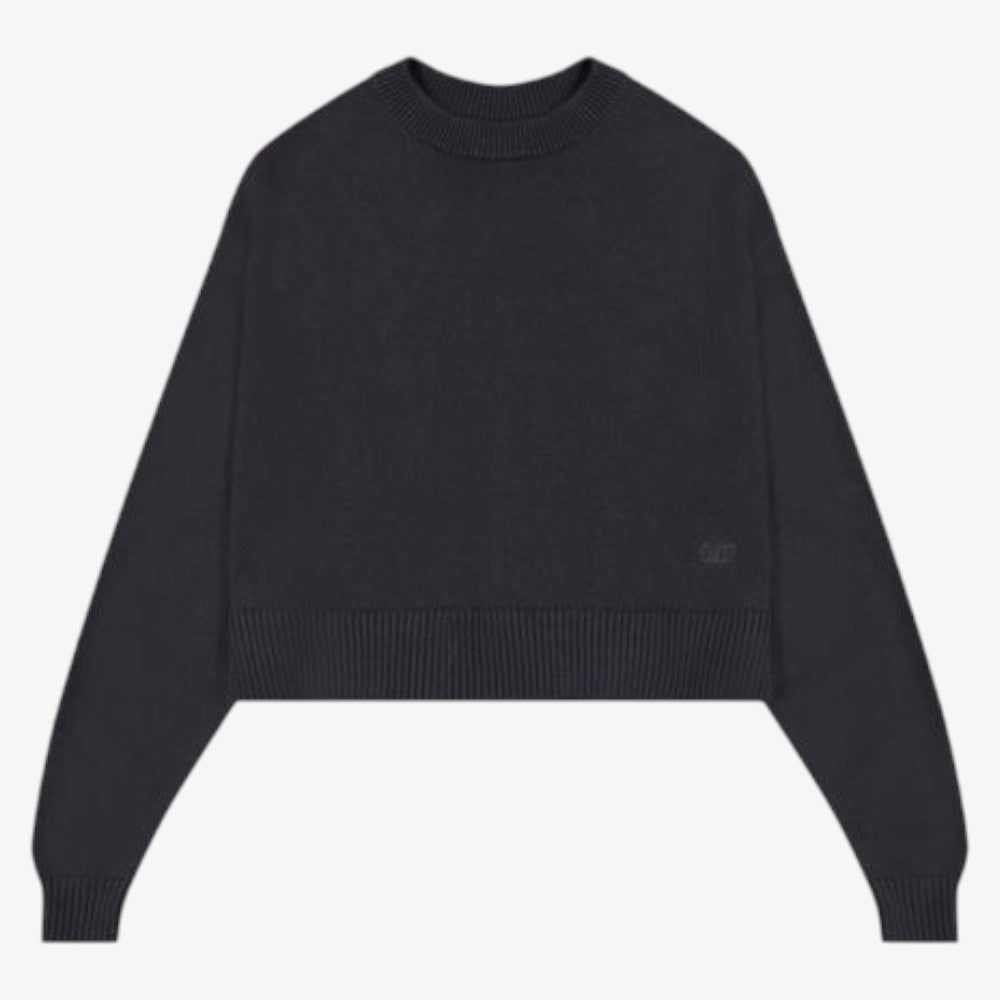 Knit Cropped Sweater - Black