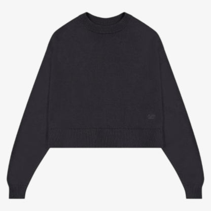 Knit Cropped Sweater - Black