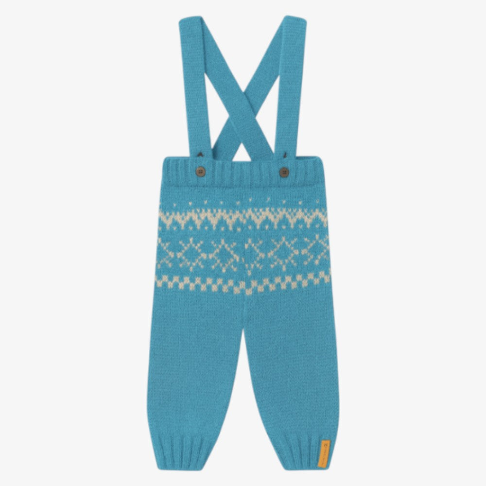Jacquard Trouser With Straps - Turquoise