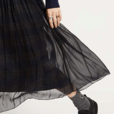 Printed Skirt - Navy