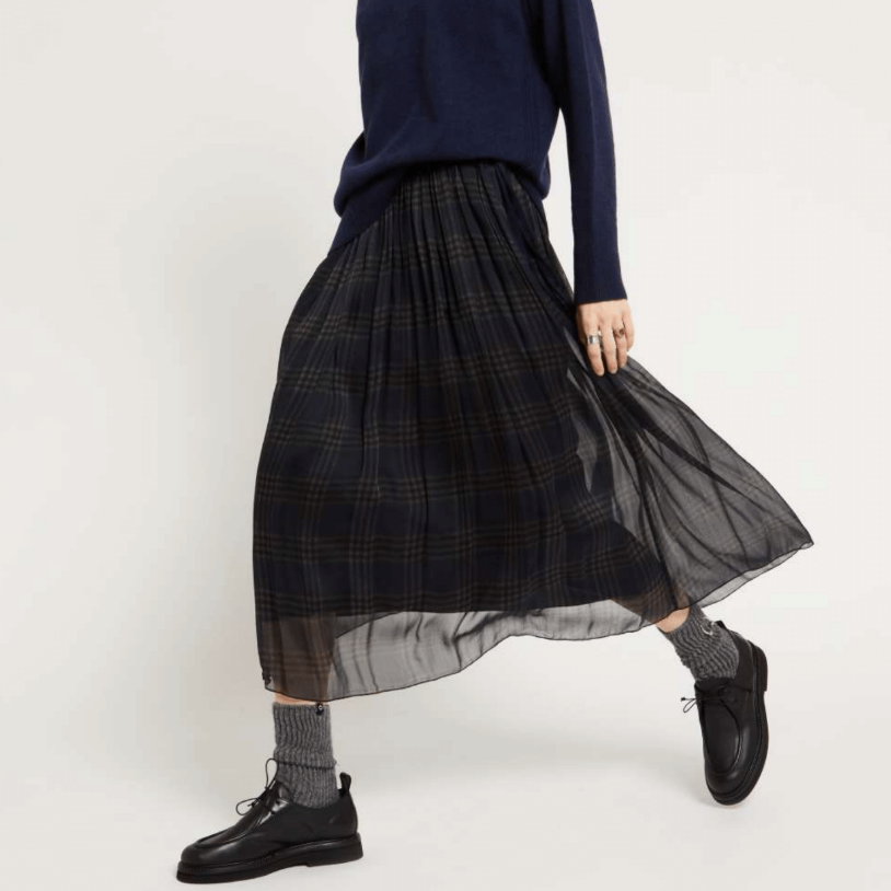 Printed Skirt - Navy