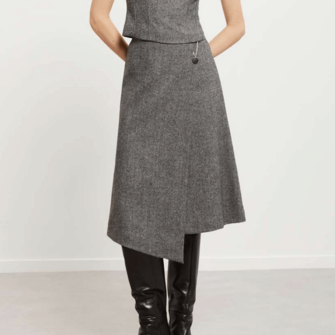 Striped Skirt - Grey
