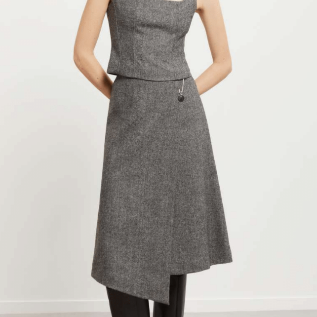 Striped Skirt - Grey
