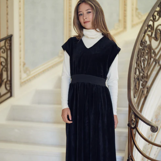Velour Maxi Dress - Black
