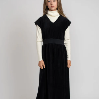 Velour Maxi Dress - Black