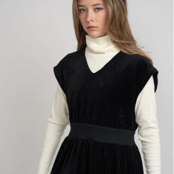 Velour Maxi Dress - Black