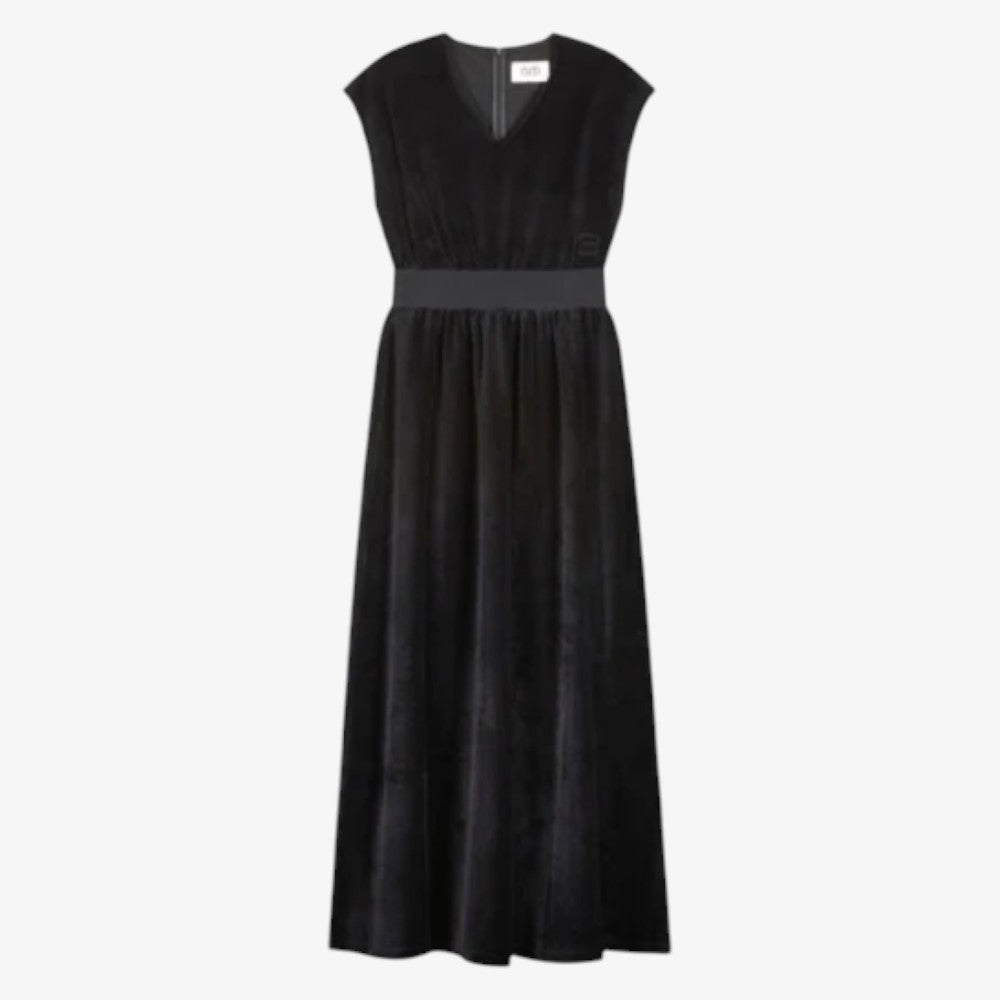 Velour Maxi Dress - Black