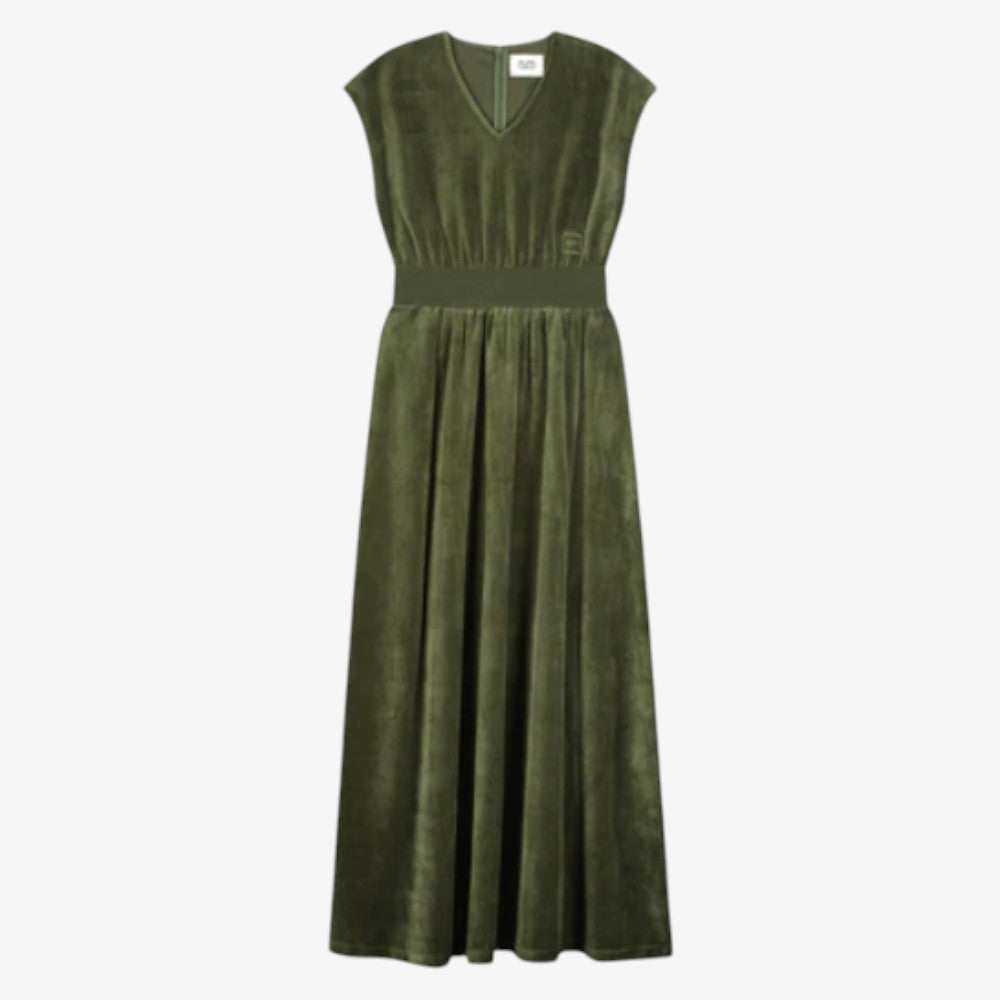 Velour Maxi Dress - Green