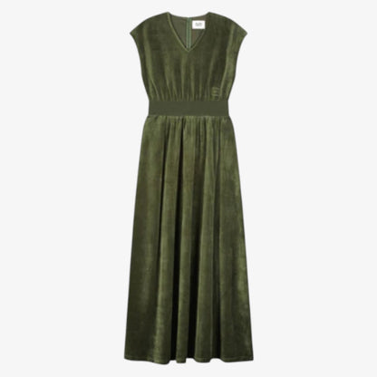 Velour Maxi Dress - Green