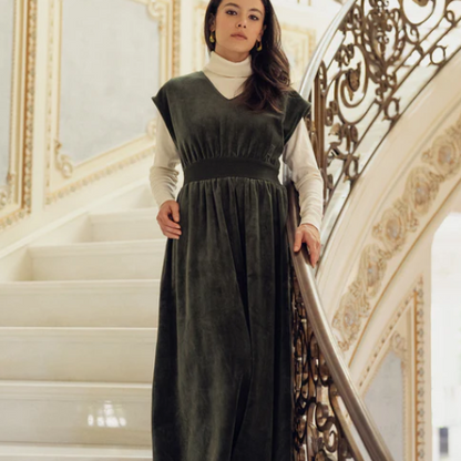 Velour Maxi Dress - Green