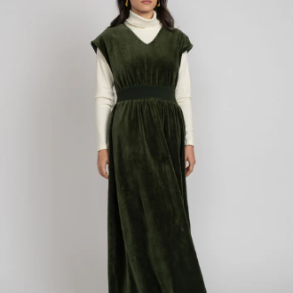 Velour Maxi Dress - Green