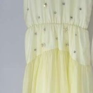 Rhinestone Studded Chiffon Jumper - Yellow