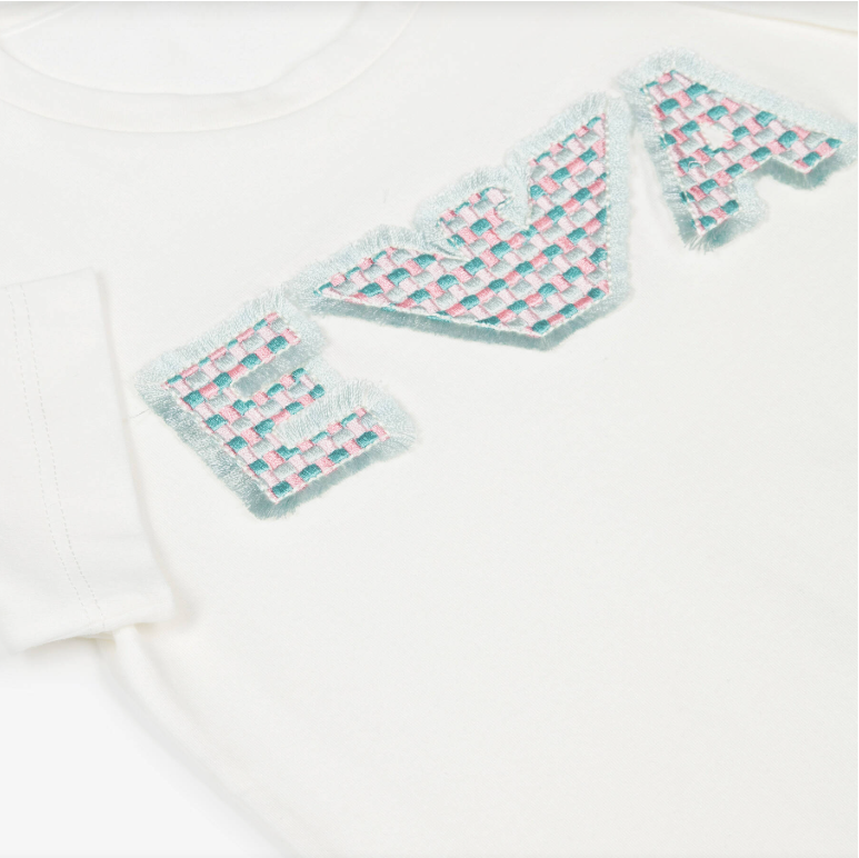 Pattern Text T-Shirt - White