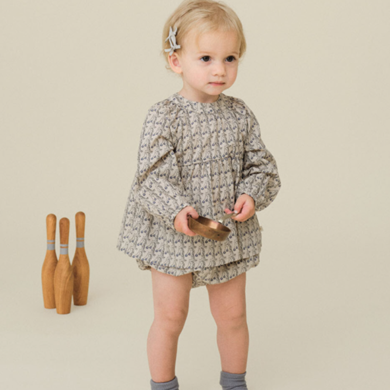 Cherry Dot Blouse And Bloomer - Pink