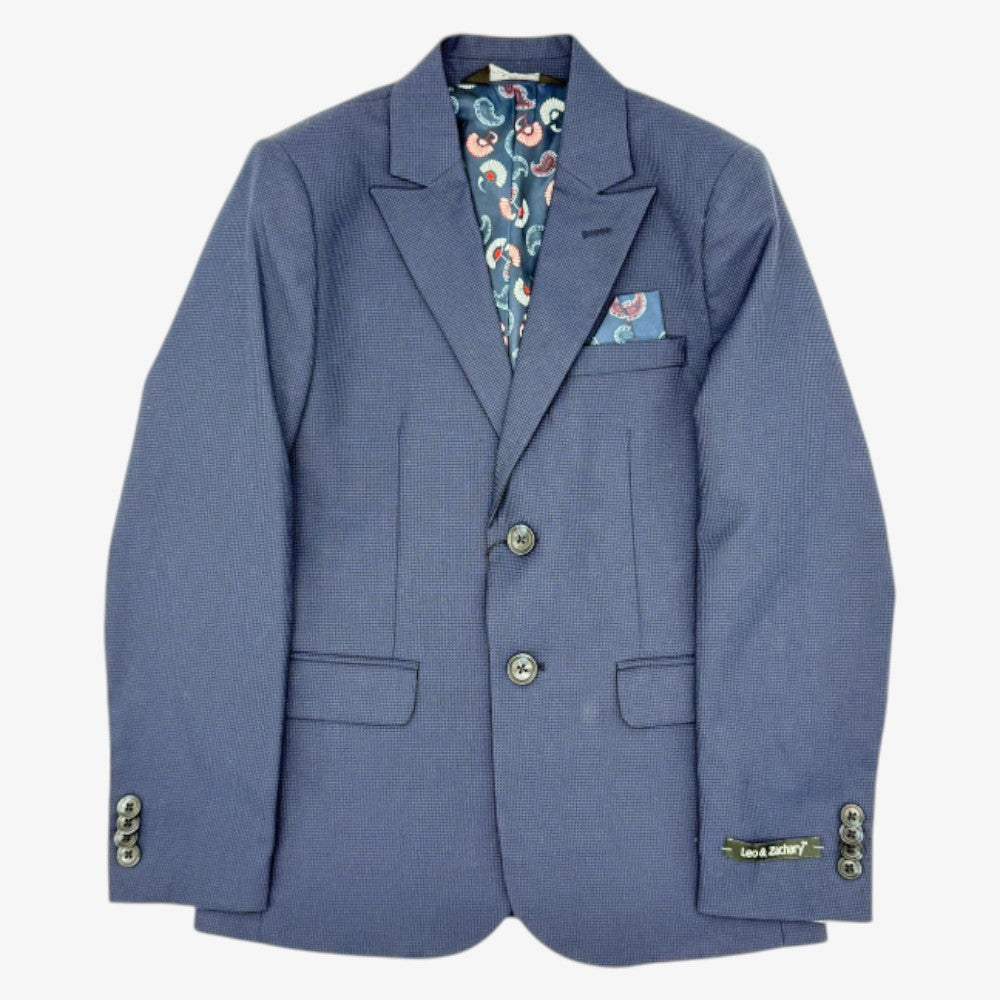 Houndstooth Blazer - Navy Micro
