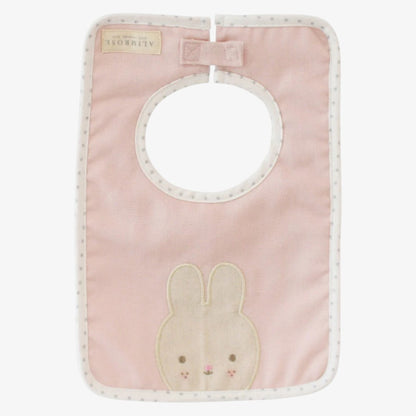 Linen Bunny Bib - Pink