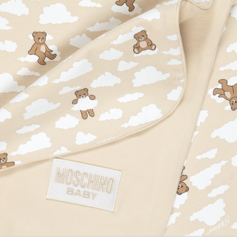Bear Allover Print Blanket - Beige