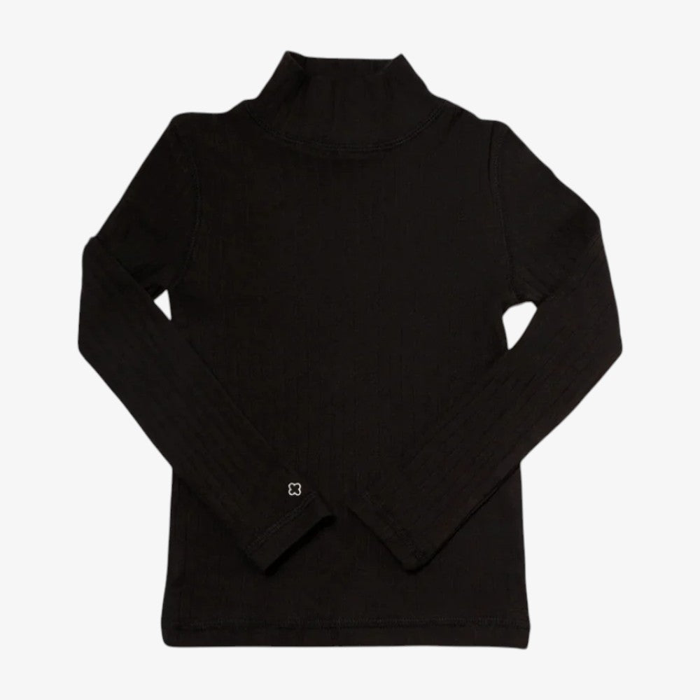 Pointelle Turtleneck - Black