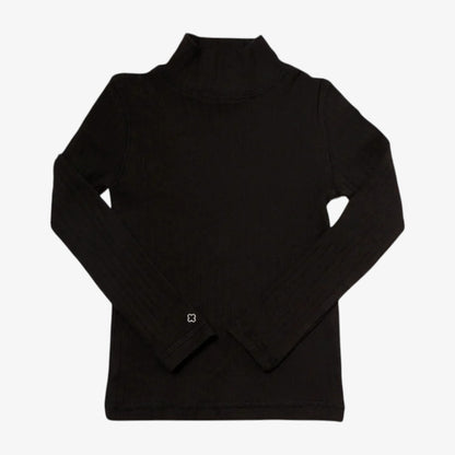 Pointelle Turtleneck - Black