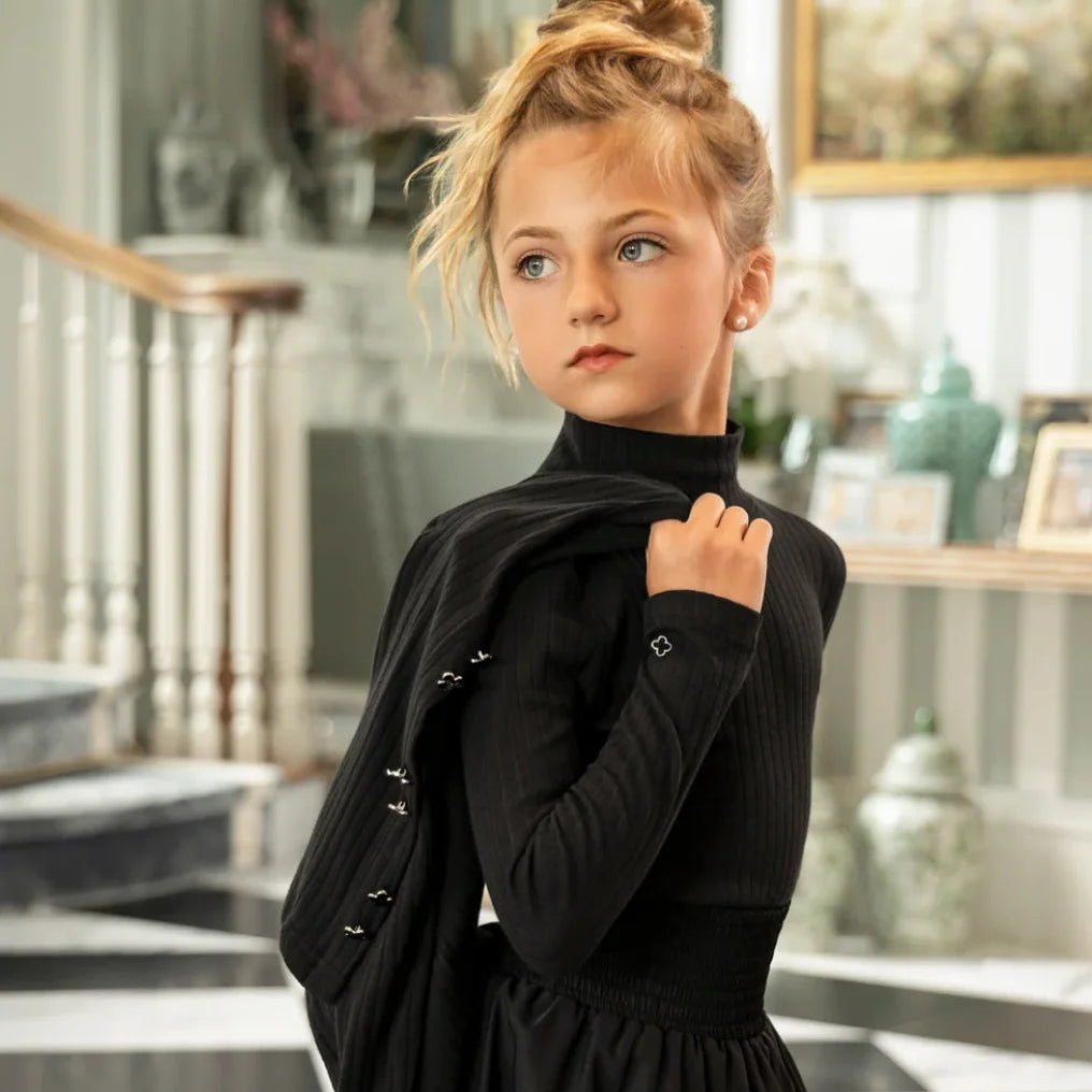 Pointelle Turtleneck - Black